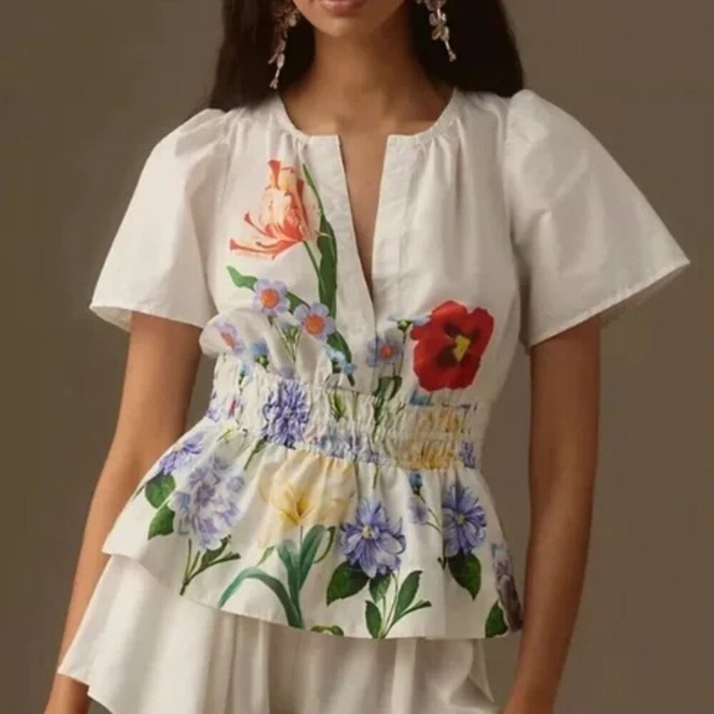 🌺 Anthropologie Somerset Blouse | XL | Poppy Floral 🌺